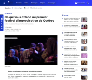 Article - Ce qui vous attend au premier festival d'improvisation de Québec