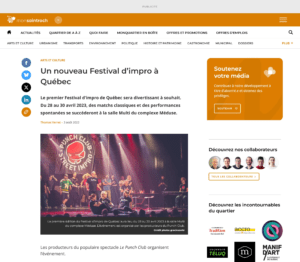 Article - Un nouveau Festival d'impro à Québec
