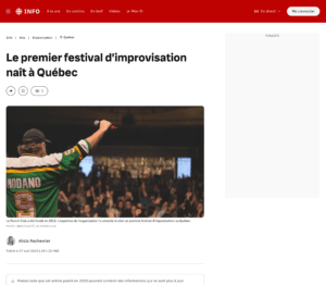 Article - le premier festival d'improvisation nait à Québec